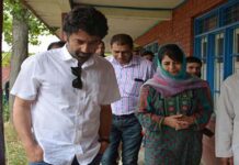 CM Ms Mehbooba Mufti visited some polling stations in Islamabad on Wednesday along with her brother Tasaduq Mufti.
