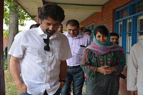 CM Ms Mehbooba Mufti visited some polling stations in Islamabad on Wednesday along with her brother Tasaduq Mufti.