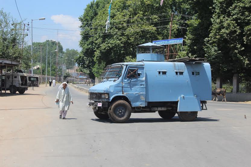 The curfewed Sopore on Thursday, July 21, 2016. (KL Image: Mohammad Abu Bakr)