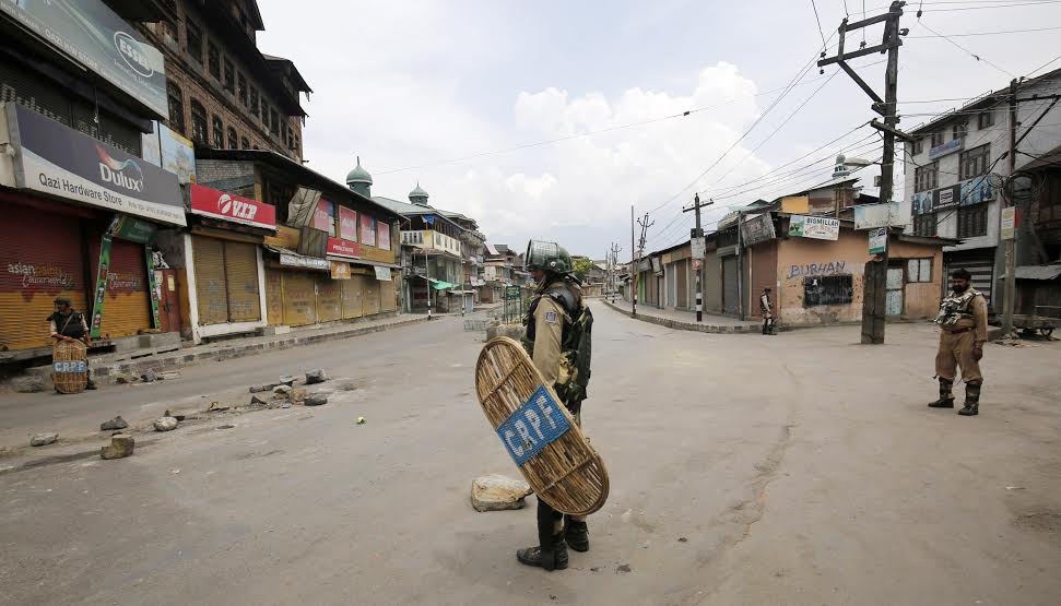 Deserted Srinagar on July 31, 2016. (KL Image: Bilal Bahadur)