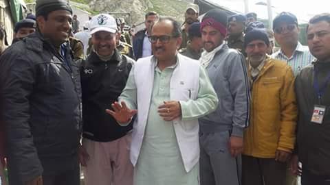 Dr Nirmal Singh visited Baltal base camp on Sunday where he met Amarnath Yatris.