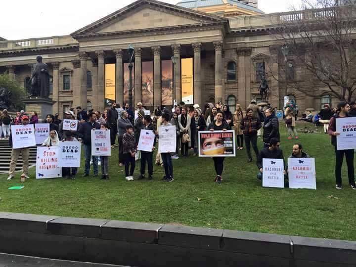 Kashmiris holding protest in Melbourne Australia.