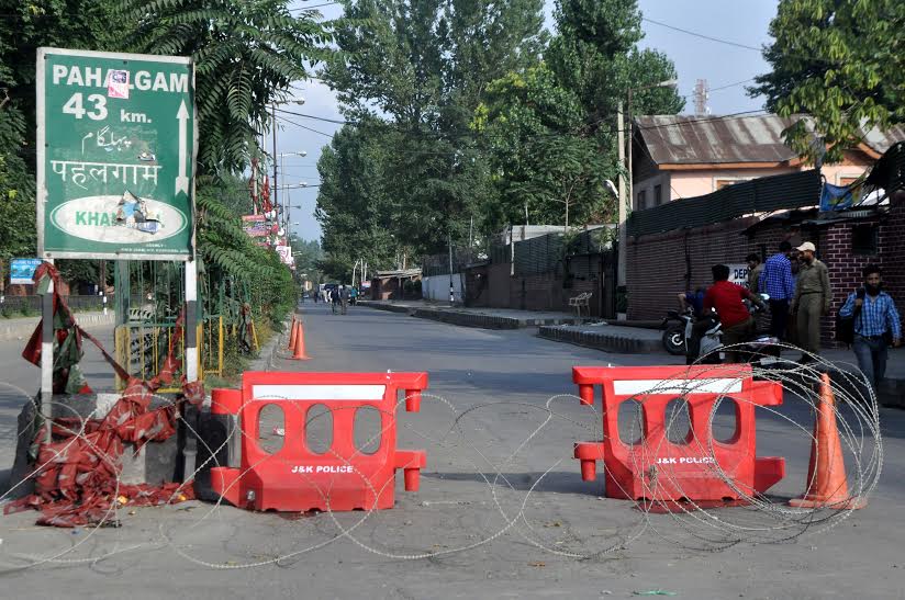 A deserted view of Khanbal Road. (KL file Image)