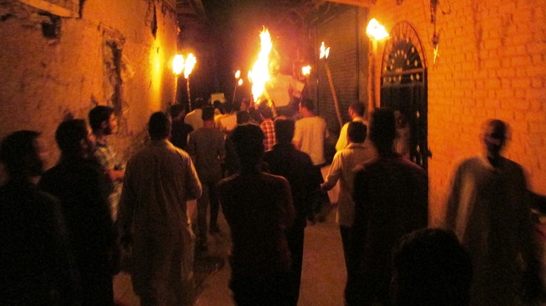 'Mashaal' march in Pampore late Friday night on July 29, 2016.