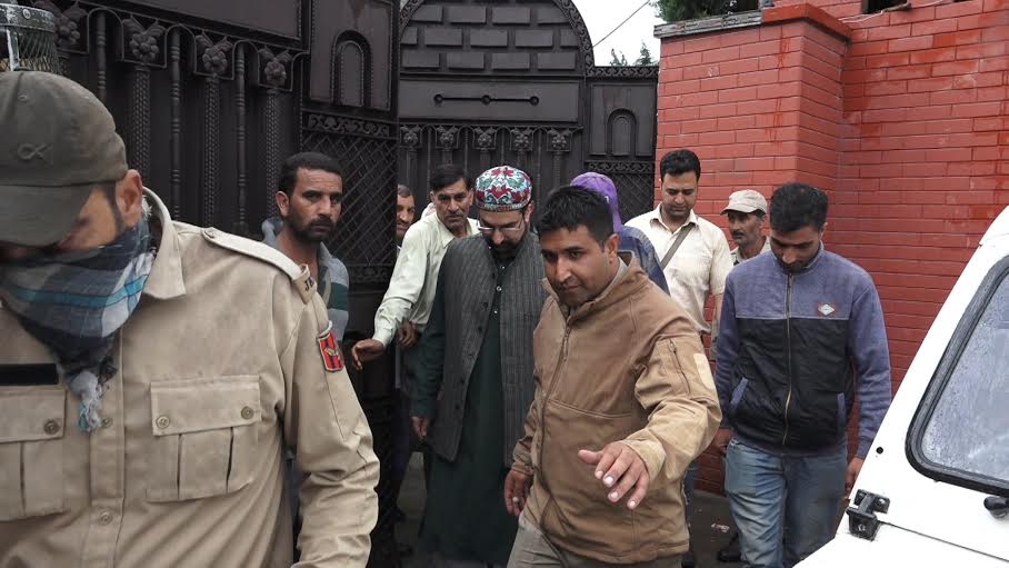 Mirwaiz Umar Farooq was arrested when he tried to march towards Kulgam on Wednesday.
