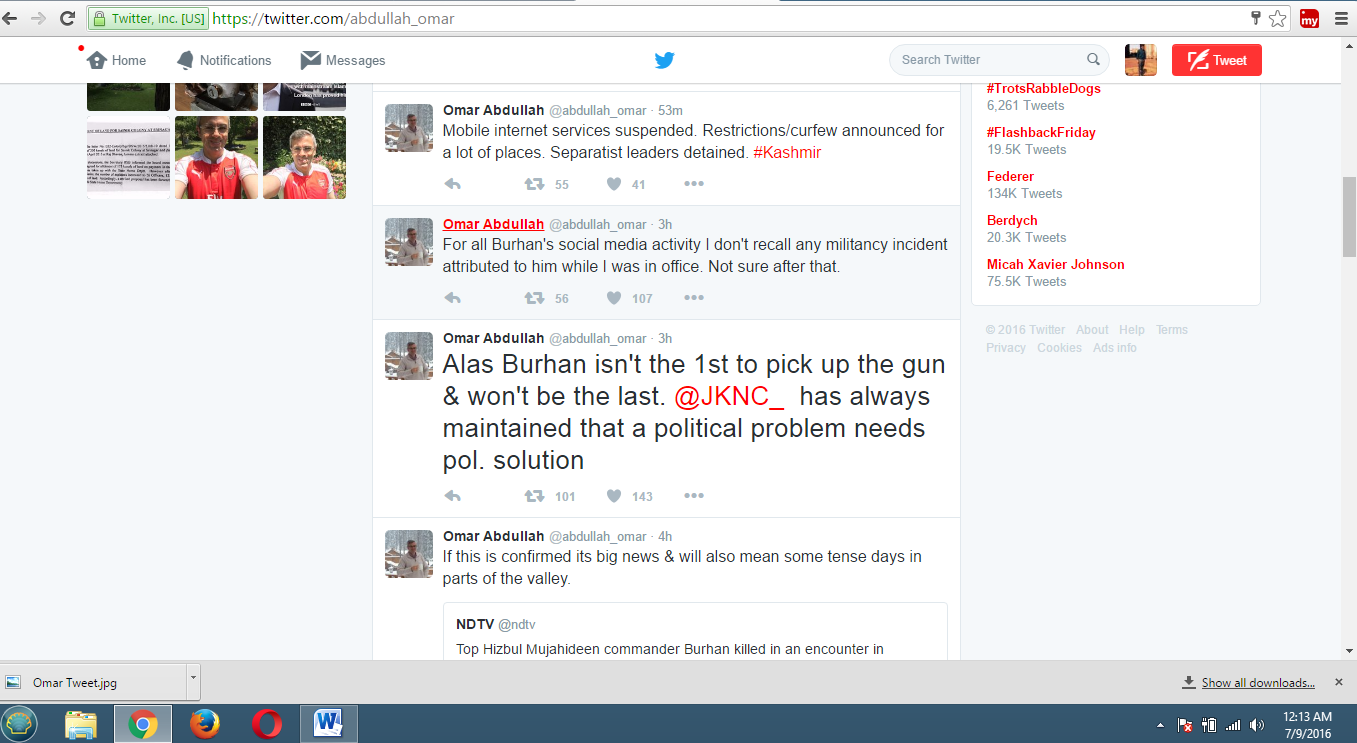 Omar Abdullah Twitter Screenshot