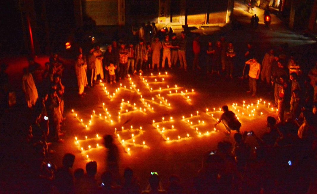 The candle light protest in Islamabad on July 28, 2016 evening.