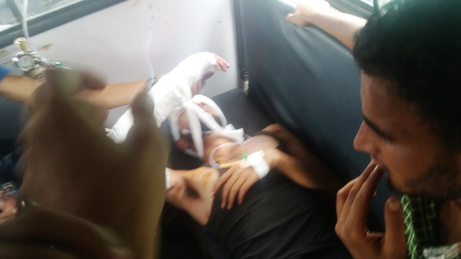 Pellet-hit B.Tech student being referred to SMHS.