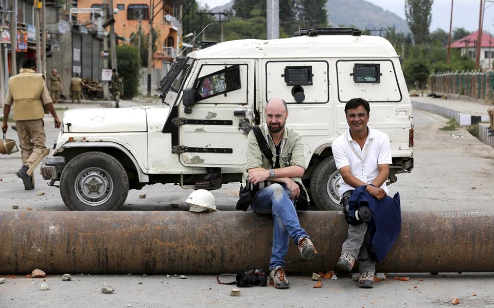 Danish Ismail (right) with his Reuters colleague Cathal McNaughton in Srinagar.