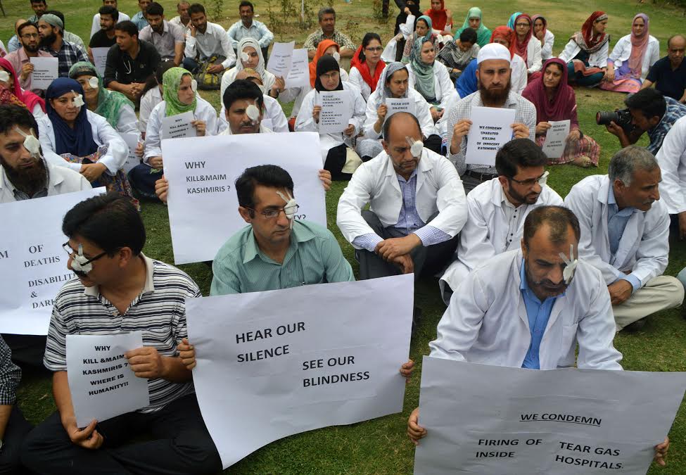 Doctors blocked their one eyes to "feel what it means to lose eye sight". (KL Images: Bilal Bahadur)