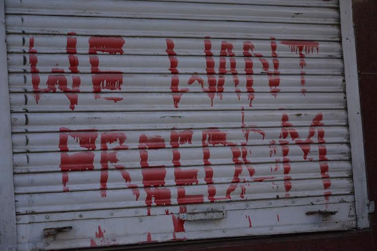 United resistance leadership had asked people to make graffiti as a mark of protest. (KL Image: Shah Hilal)