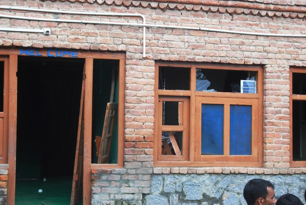 The forces damaged widows and other private property in Mehmoodabad Nathipotra, Dooru in Islamabad. (KL Image: Shah Hilal)