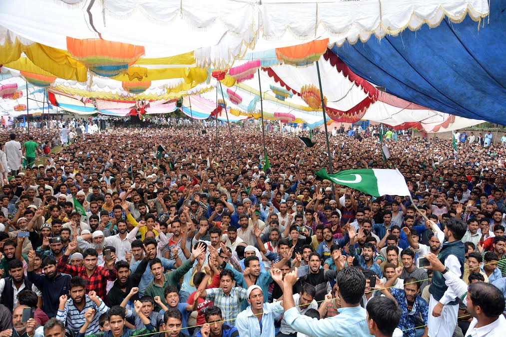 Pro-freedom rally at Qaimoh on Wednesday August 10, 2016 by Shah Hilal from South Kashmir
