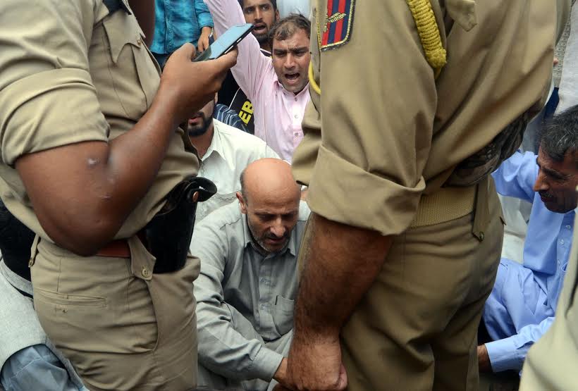 Engineer Rasheed was banned from taking out a march towards UN Office on August 04, 2016. (KL Images: Bilal Bahadur)
