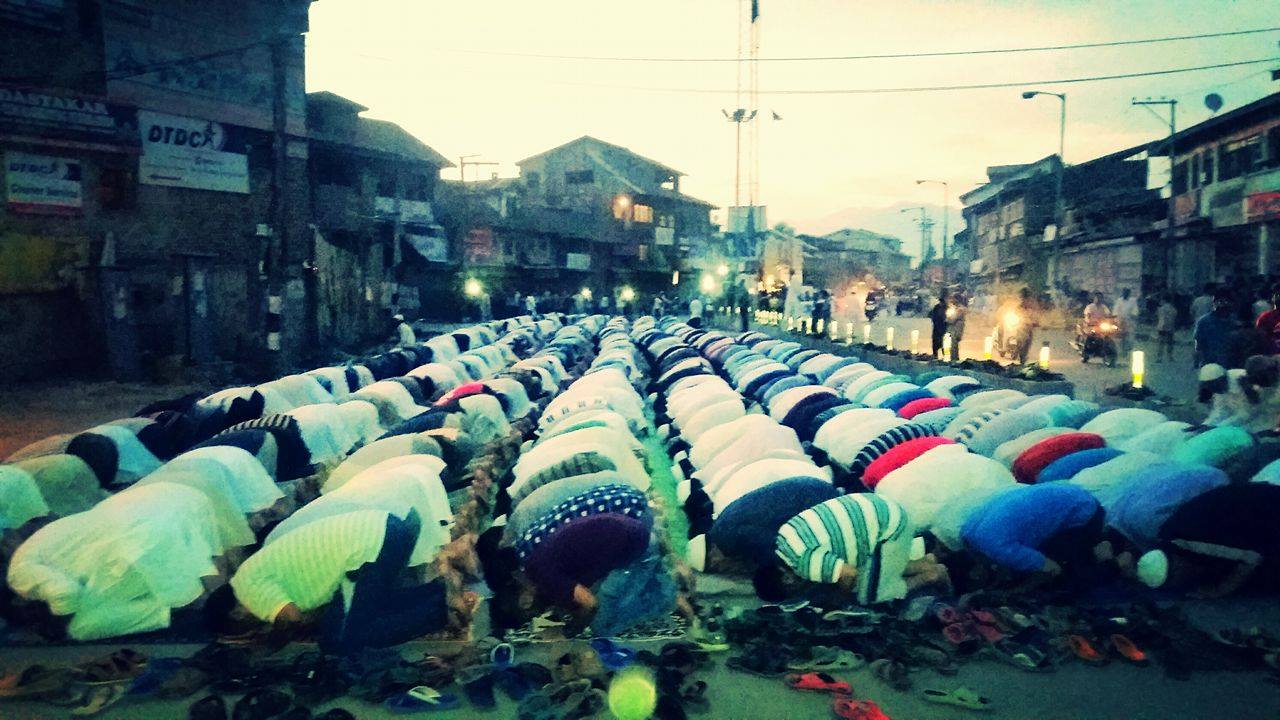 United! Sunnis and Shias offered Maghrib prayers together in Srinagar's Zadibal area on Friday, August 05, 2016.