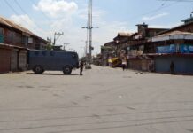 Module of ‘miscreants’ pasting LeT posters busted in Shopian Kashmir observed complete shutdown call on August 09, 2016 while government continued to impose curfew for 32nd consecutive day.