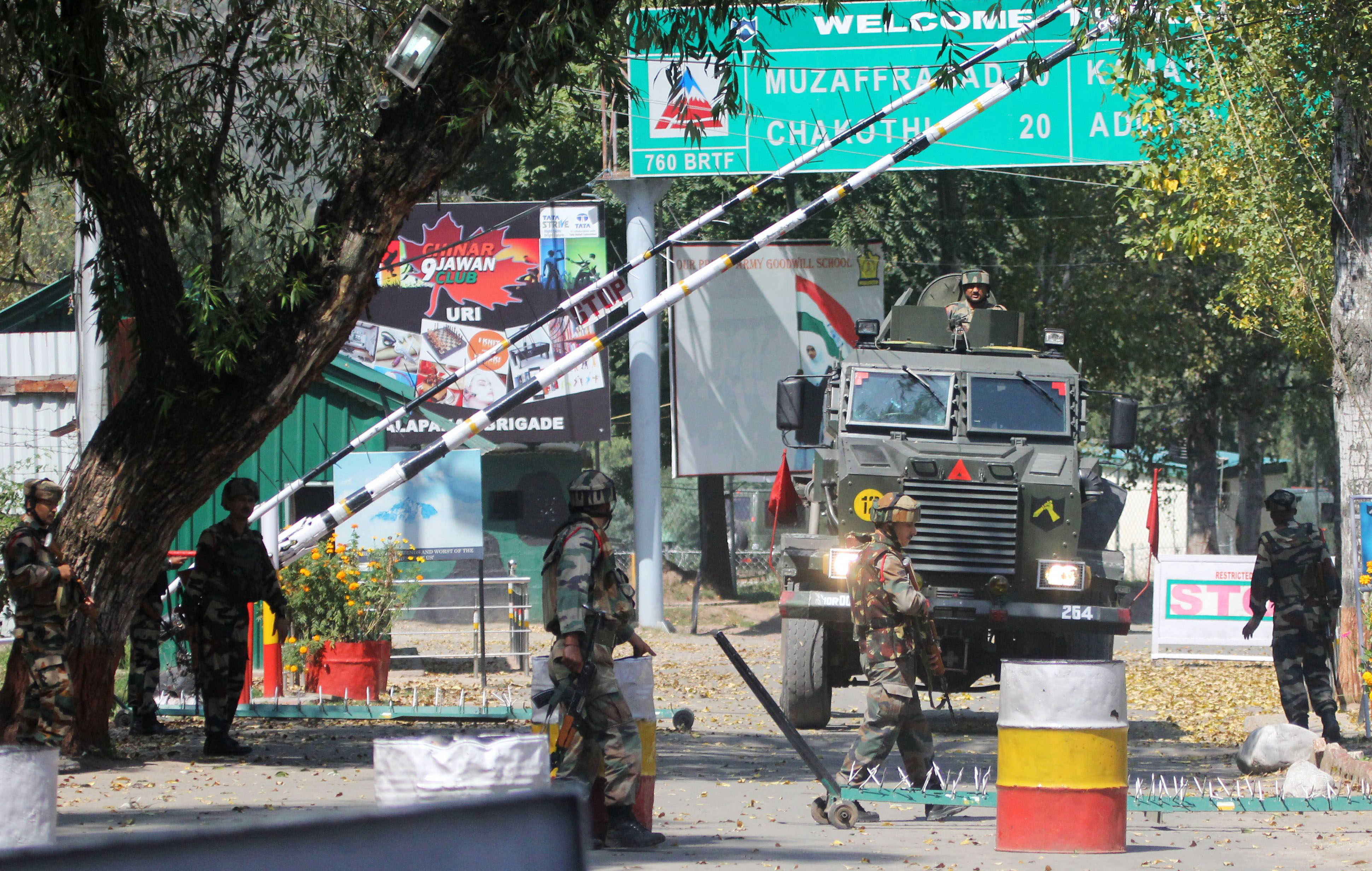 The pre-dawn militant attack alerted the army men who kept media and even police away from the spot. (KL Image: Bilal Bahadur)