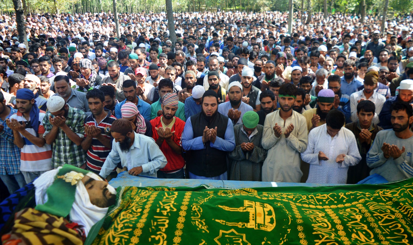 Funeral prayers of slain Akhran youth Rasik Ahmad Bhat (photo Sajad Muniwardi