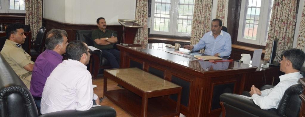 Divisional Commissoner Kashmir Dr Baseer Ahmad Khan reviewing Stock, Supply Position In Valley on September 06, 2016.