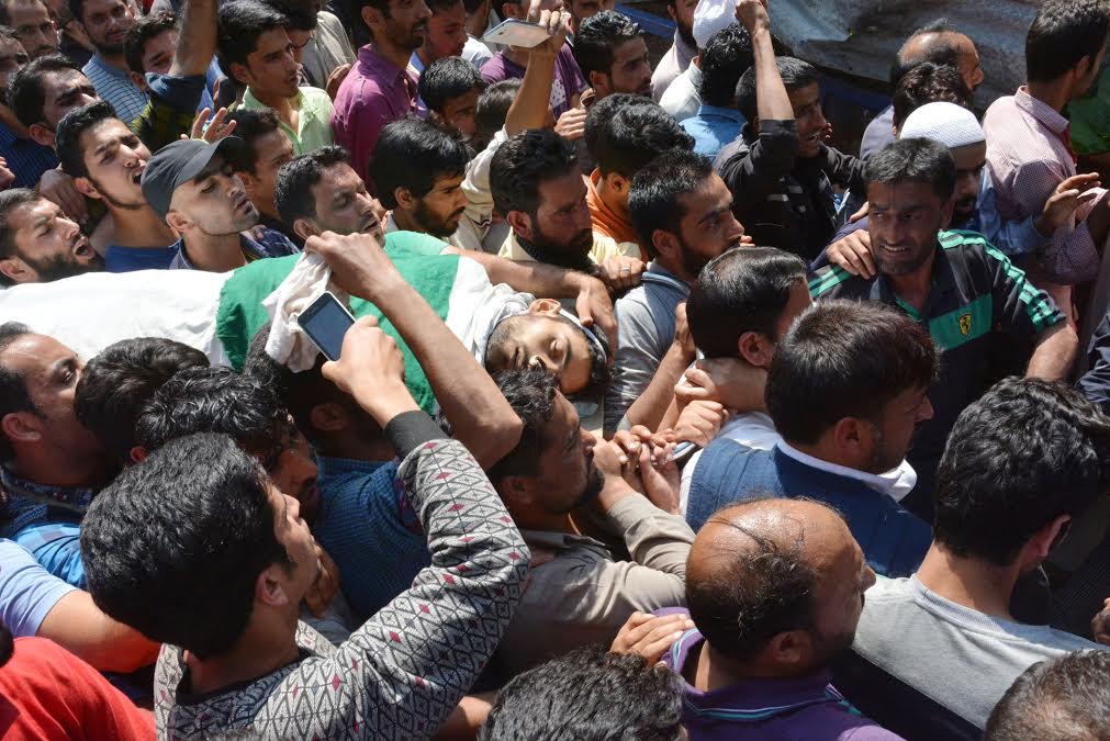 Slain Naseer Ahmad, 20, who was killed after forces fired pellets on protestors in Seer Hamdan on September 06, 2016. (KL Image: Shah Hilal)