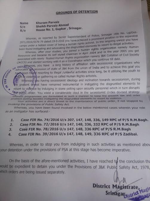 grounds-of-detention-of-khurram-parvez