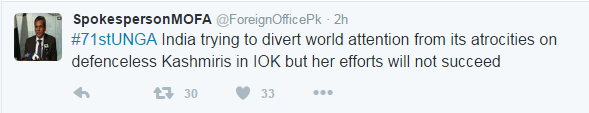 Screenshot of https://twitter.com/foreignofficepk