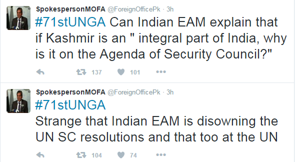 Screenshot of https://twitter.com/foreignofficepk
