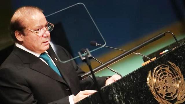 Pakistan premier Mian Nawaz Sharif speaks in United Nations during 71st session of General Assembly on Sep 21, 2016.