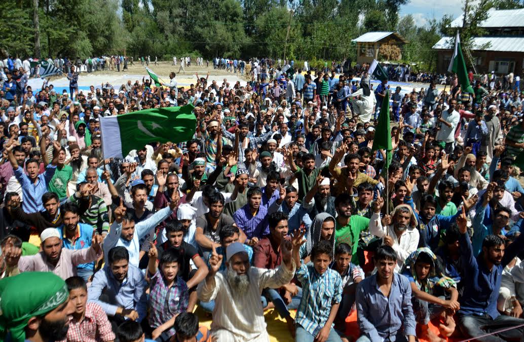 A massive pro-freedom rally was held in Tuli Now pora Islamabad on September 03, 2016. (KL Image: Shah Hilal)