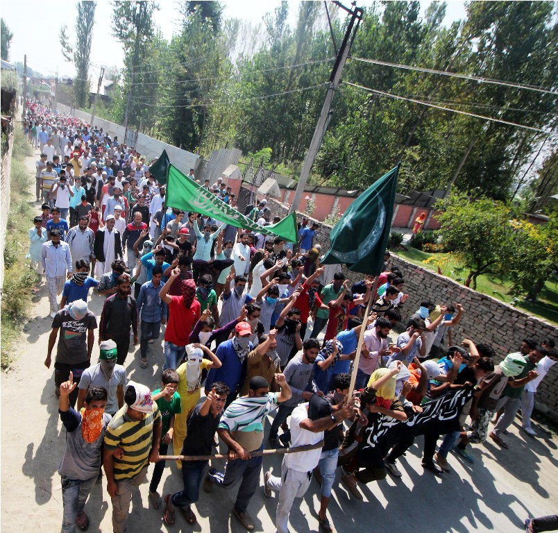 Protest march in Padshahibagh. (Photo: Bilal Bahadur/KL)