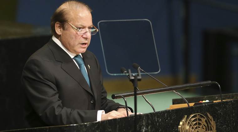 Pak Premier Nawaz Sharif speaks during the 71st session of the UN General Assembly on Sept. 21, 2016. (AP Photo/Seth Wenig)