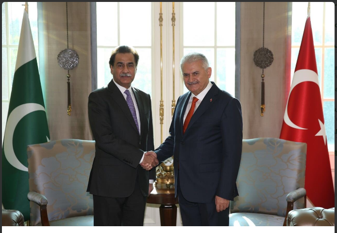Ayaz Sadiq with the Prime Minister of Turkey, Binali Yildirim