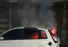 #Day112: Ford Figo Set Ablaze In Srinagar