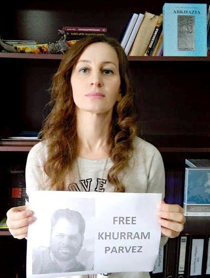An ICAED member from Georgia seeking release of Khurram Parvez.