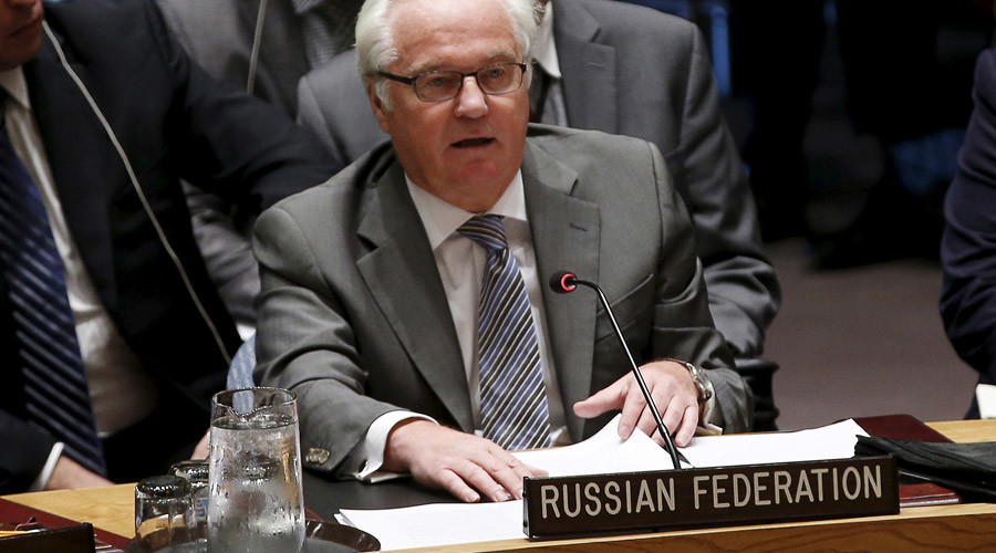 UNSC President for October 2016, Russia's Ambassador to the UN Vitaly Churkin.