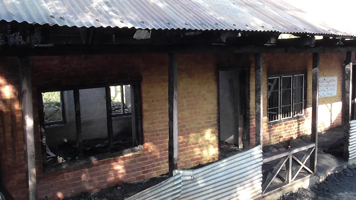 A school building was gutted in fire on Oct 20, 2016 late night. (KL Image)