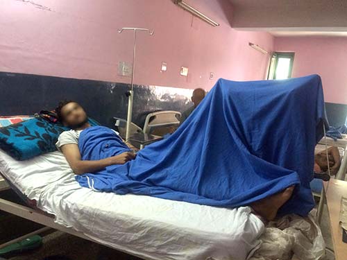 An injured boy admitted in the Bones & Joints Hospital Srinagar