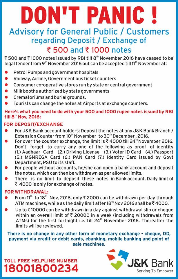 A J&K Bank Advertisement.