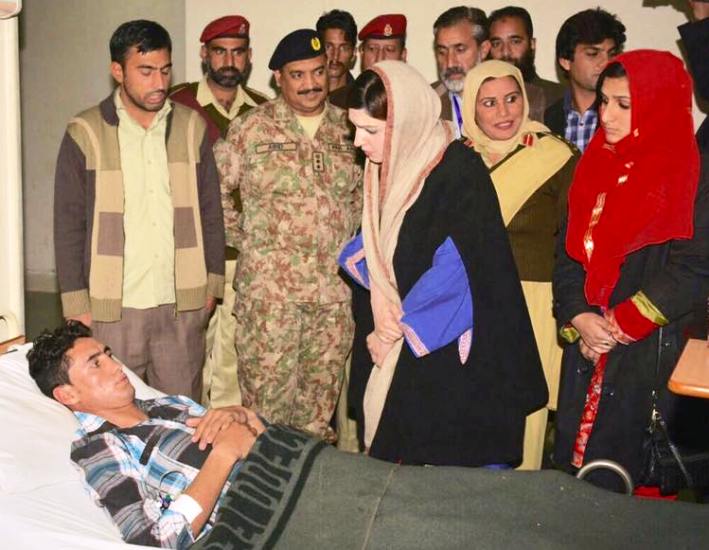 Mushaal Hussein Mullick in CMH hospital in Muzaffarabad