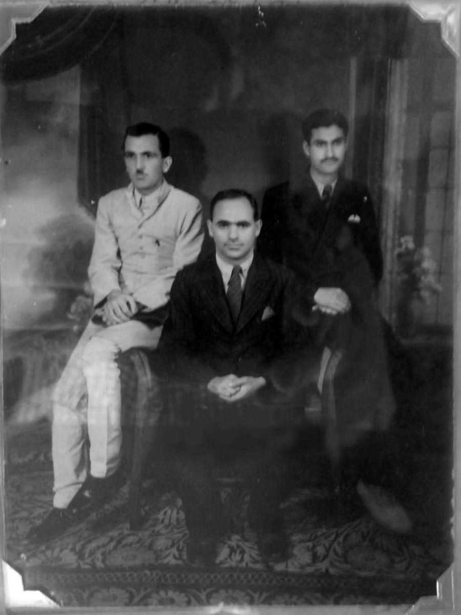 Prof Malik Ud Din with Abdul Aziz Bhat (R) and GR Azad (L). 