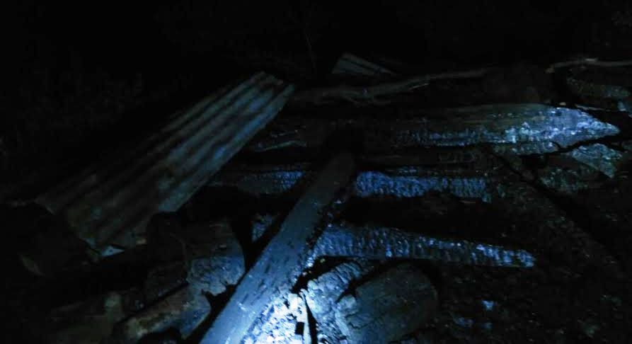 Debris of Rangu Nag Temple Kishtwar gutted in mysterious blaze on Oct 31, 2016 late evening.