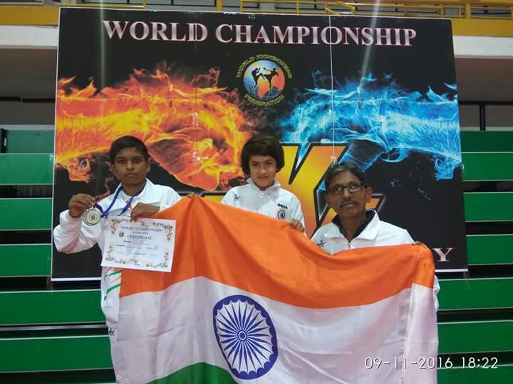 Tajamul Islam in Italy after defating her rival from the United States and becoming World champion in Kick Boxing.
