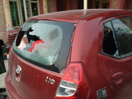 Damaged vehicle of doctor in Thursday's incident (Image: DAK)