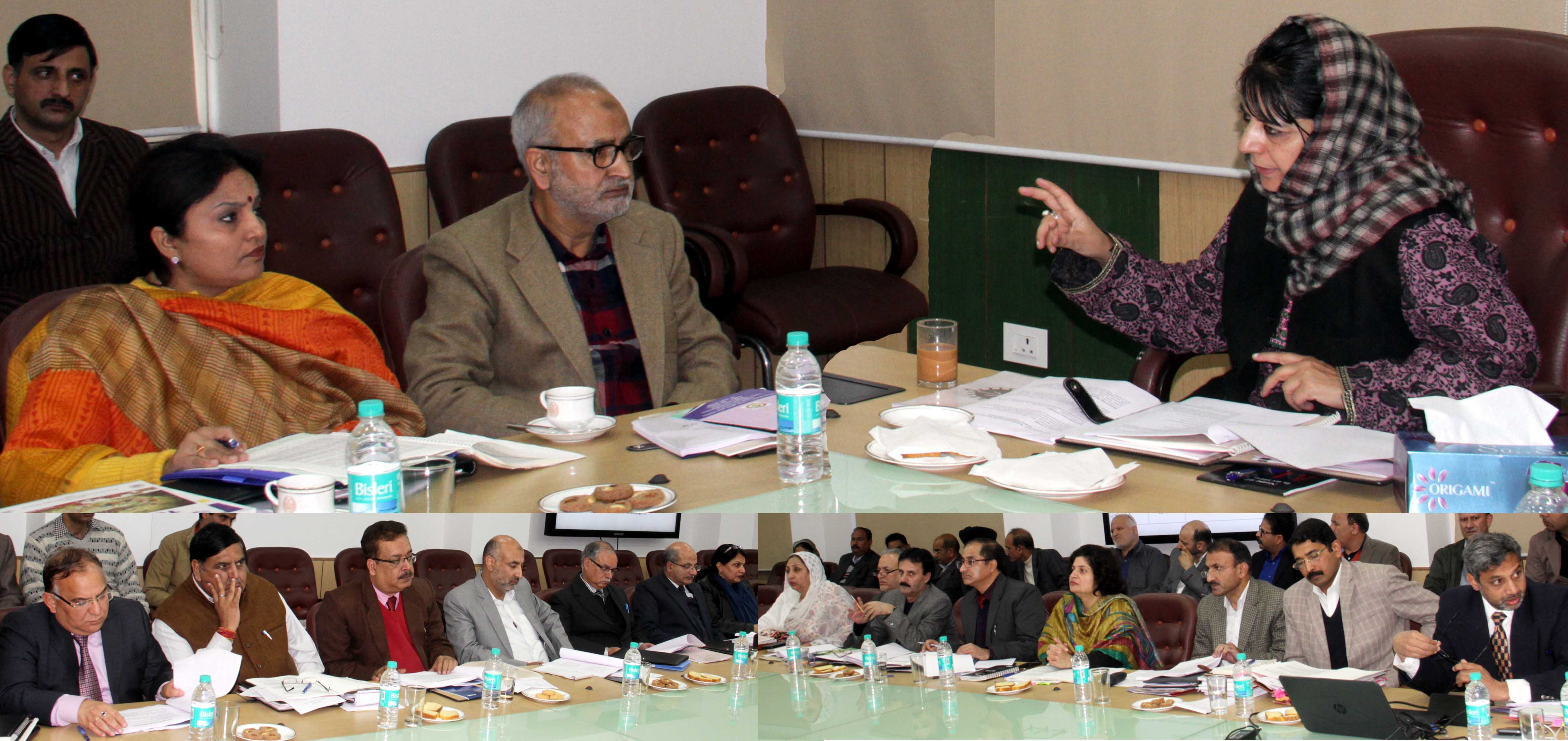 Chief Minister Mehbooba Mufti chairing 3rd meeting of Noor Society Governing Body