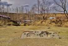 The ruins of the foundation stone