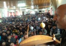 Er Rasheed’s ‘Joint Effort Trust’ pays scholarships to 500 students Rasheed addressing the gathering.