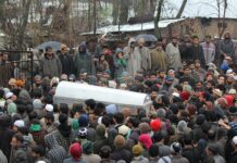 Thousands participate in Hizb militant’s funeral in Bandipora despite inclement weather