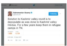 BJP leader suggests Kashmir De-population as a solution to Kashmir problem