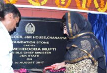 Mehbooba lays foundation of addl accommodation at JK House, New Delhi