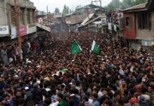 Massive protest rally in Chadoora to mourn death of slain Hizb commander Mehmood Gaznavi